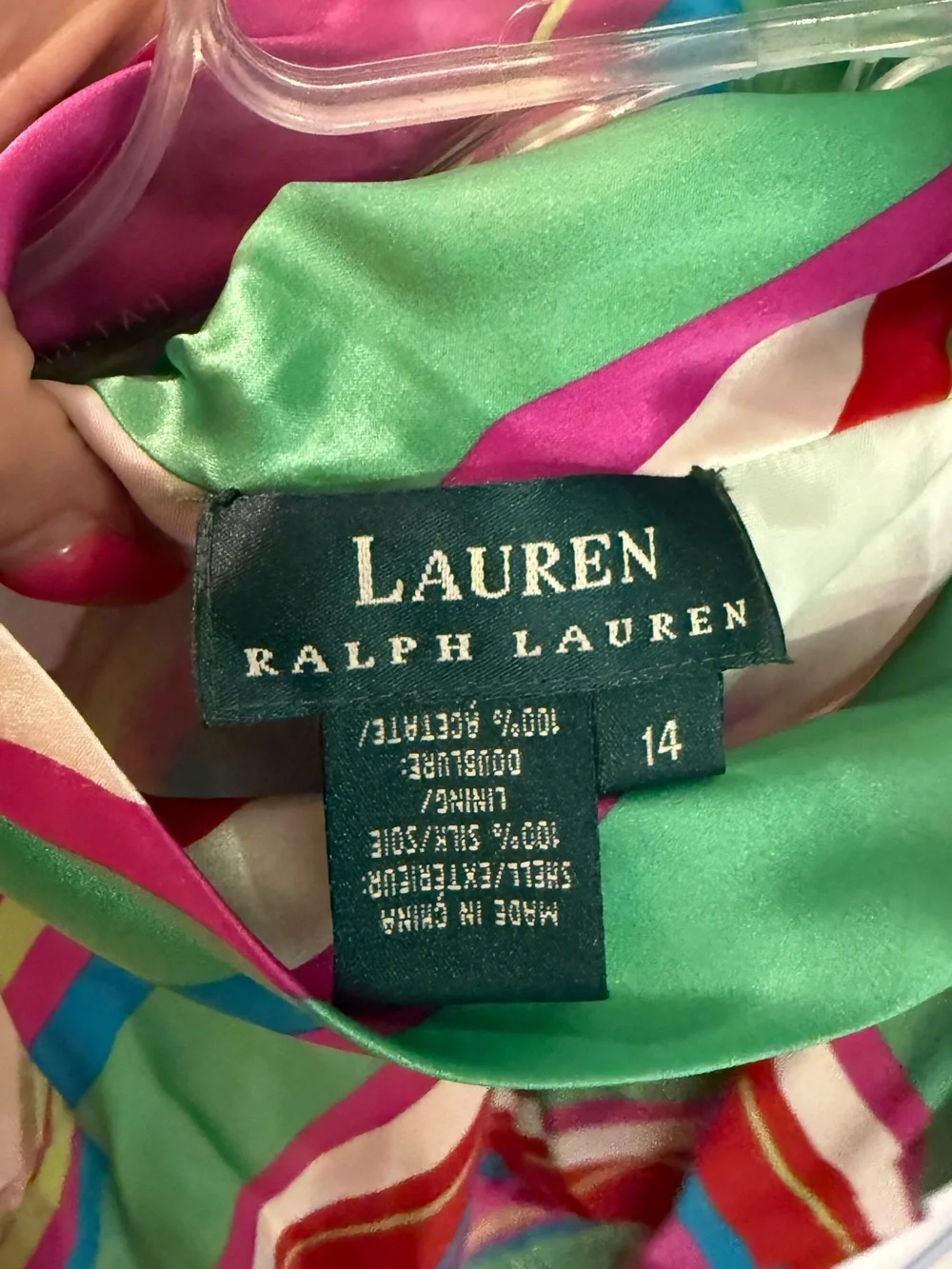 Lauren Ralph Lauren Multicolor Striped Silk Halter Top - Pink, Green, Red, Blue - Picture 4 of 5